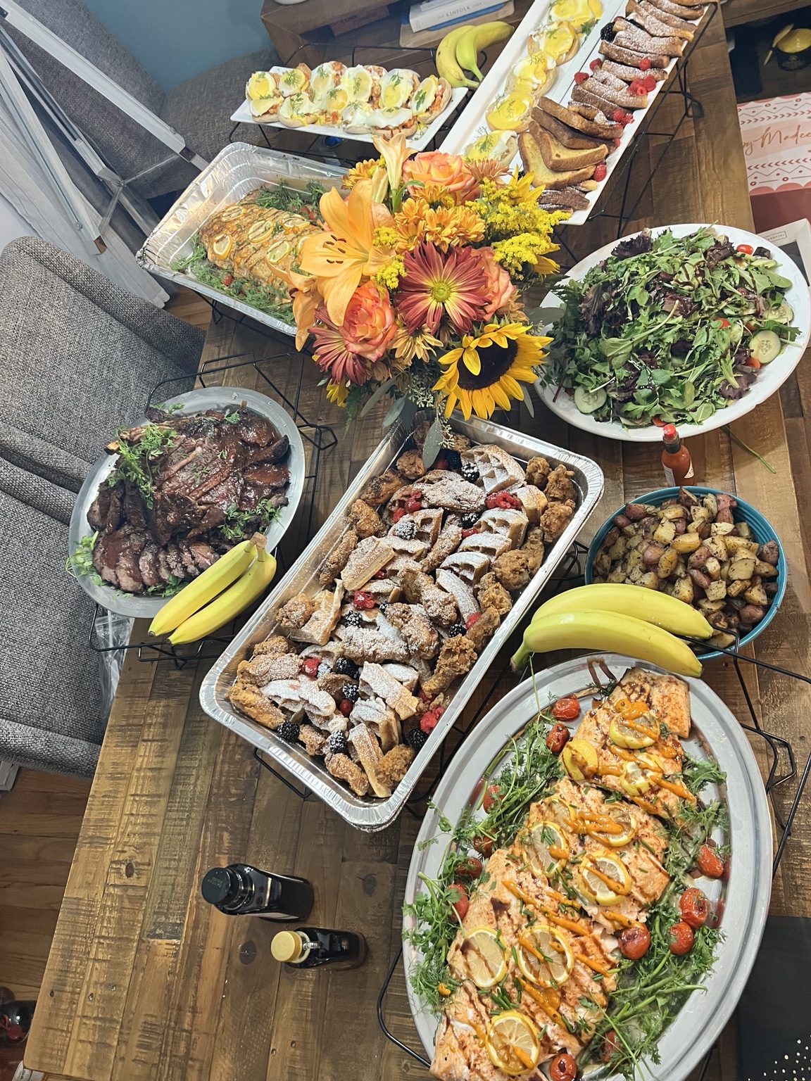 Full catered brunch spread