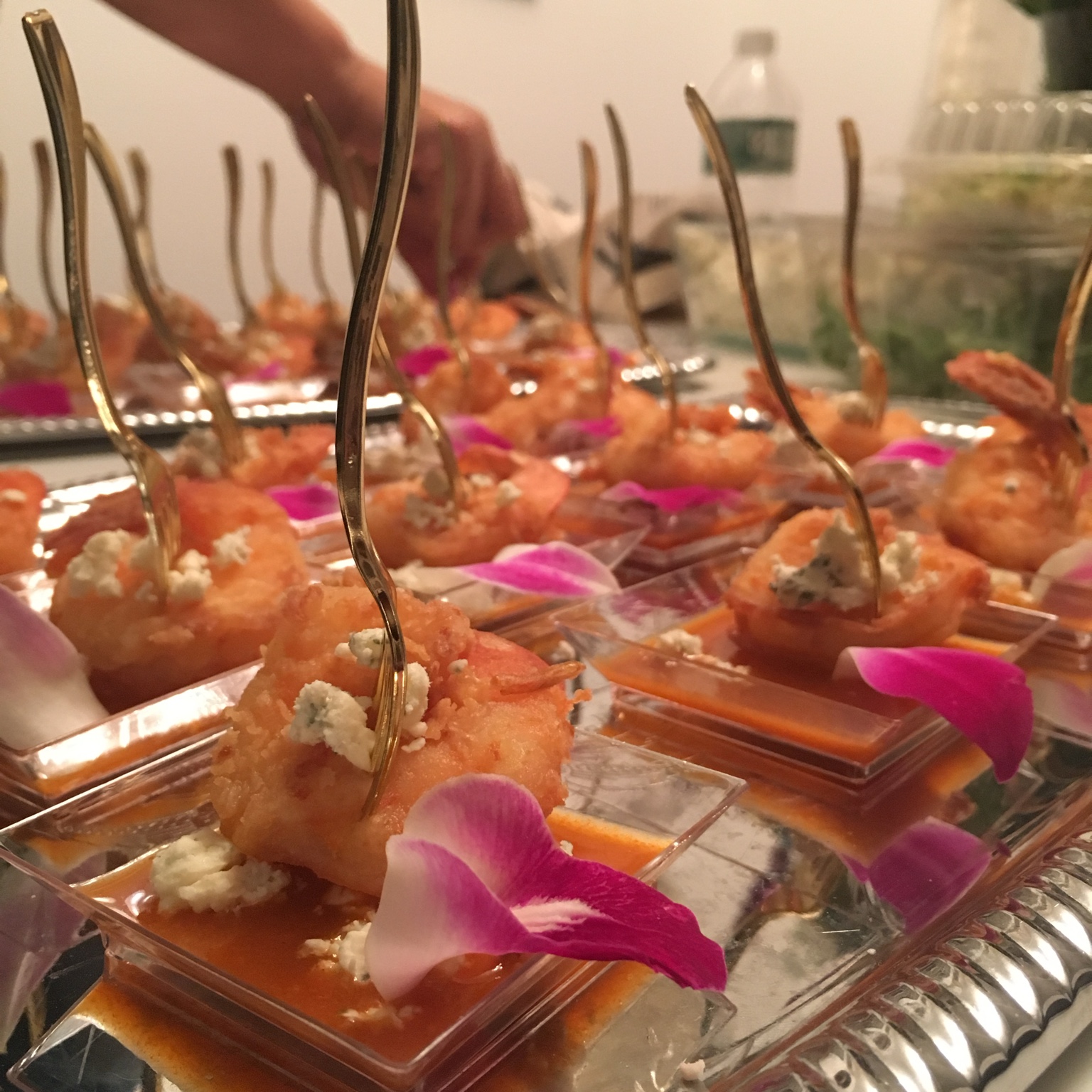 Elegant catered shrimp bites